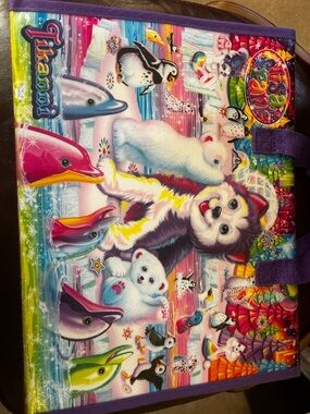 Lisa Frank Rainbow Arctic Animal Portfolio - Purple, Pink, Blue, Yellow